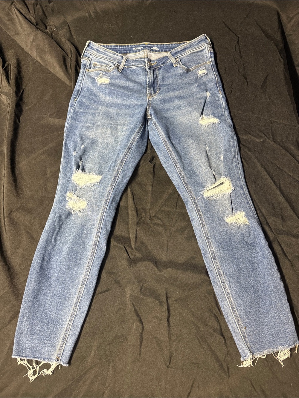 Old Navy Women's Ripped Light Blue Skinny Jeans